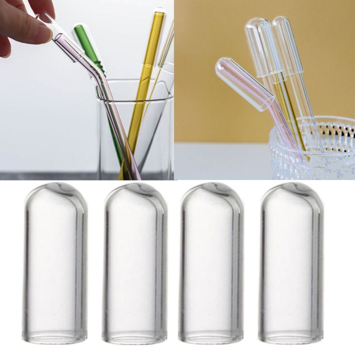 Silicone straw tips cover for stainless steel straws and glass