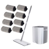 Floor Mop and Buckets Set Flat Squeeze Mops Buckets Microfiber Pads Household Hardwood Floor Cleaning Flexible Mops