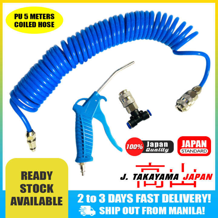Flexible PU Recoil Hose Spring Tube with Airgun and Quick Connector