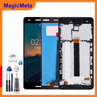 Magicmeta จอ LCD แบบดั้งเดิมหน้าจอ Nokia 2.1,อะไหล่ชิ้นส่วนจอสัมผัสแอลซีดีของเครื่องแปลงดิจิทัลกรอบสำหรับ Nokia 2.1พร้อมเครื่องมือฟรี