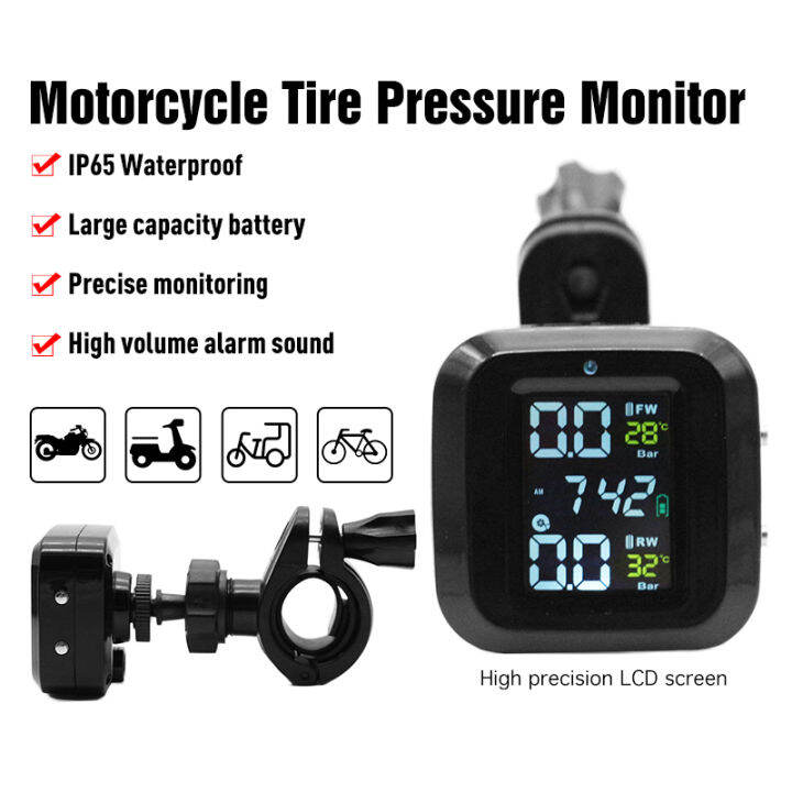 TPMS Motorcycle Tyre Pressure Monitor Wireless Tyre Pressure Monitoring