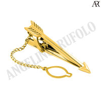 ANGELINO RUFOLO Tie Clip ดีไซน์  Arrow เข็มหนีบเนคไทโรเดียมคุณภาพเยี่ยม สีทอง / สีเงิน