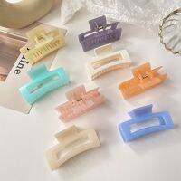 【YF】۞❧  Rectangle Color Hair Clip Hollow Claw Hairpin Headdress Female Accessories