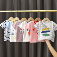 Kids Round Neck T-shirt Cute Printed Girls Daily All-Match Short Sleeves Tops Cotton Breathable Children Casual Shirts For 0-6 Years Toddler Baby Girl Tees Tops