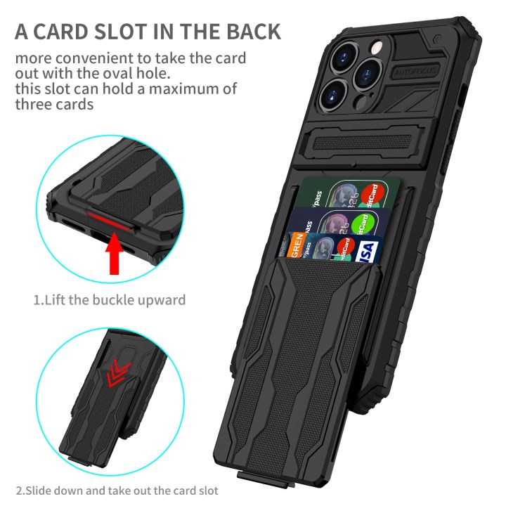 16-digits-สำหรับ-iphone-13-12-11-pro-case-wallet-3-card-flip-cover-ช่องใส่บัตรเครดิตกลับกระเป๋า-dual-layer-ป้องกัน-hybrid-hard-case