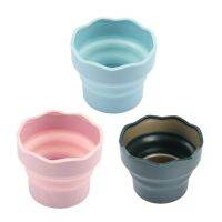 +【； Silicone Mini Folding Bucket Multiftional  Watercolor  For Art Students