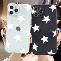 【ABW】 กรณีโทรศัพท์สำหรับ iPhone 12 11 13 Pro Max XR XS 8 7บวกต่อต้านเคาะปกอ่อน TPU สำหรับ iPhone 11 Capa สีดำเคลือบน่ารักดาวการ์ตูน