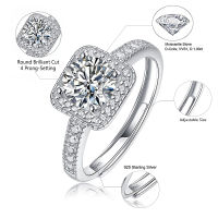 Upingi-Moissanite หมั้นแต่งงานวงทองคำขาวชุบเงินสเตอร์ลิงสัญญาครบรอบแหวนสำหรับ womenc474or