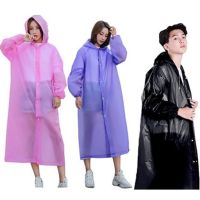 Hooded Raincoats Solid Color EVA One-piece Raincoat Waterproof Multi-purpose Portable Reusable Fashion for Traveling Camping