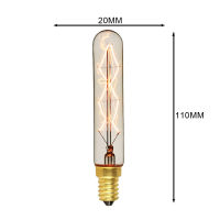 10pcslot T20x115mm vintage lamp tubular edison bulb incandescent lamp design retro diamond filament light bulb E14 220V 40W