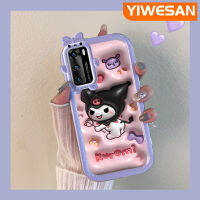 YIWESAN เคสสำหรับ Huawei P40 P40 Pro,เคสมือถือซิลิโคนโปร่งใสใหม่ลายการ์ตูน3D ลาย Kuromi เคสใสกันกระแทก