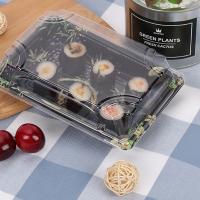 50pcs Disposable Sushi Box Packaging Takeout Box Food Container Rectangle Carry Out Box Fruit Cake Packing Container Packaging