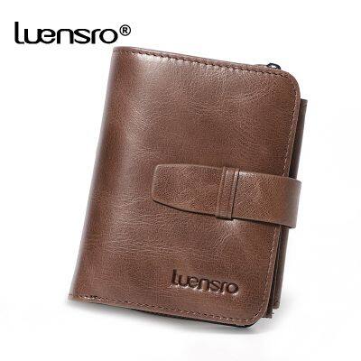 （Layor wallet） กระเป๋าสตางค์กระเป๋าใส่บัตรเครดิตกระเป๋าใส่เงินหนังแท้กระเป๋าเงินผู้ชาย Dompet Koin กระเป๋าสตางค์วินเทจผู้ชายมีกำลังมากสั้น