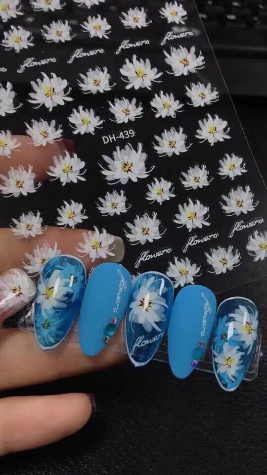 Nail Sticker Mẫu Hoa Lá Cành Mới Dán Móng Tay 3D Flowers 3 
