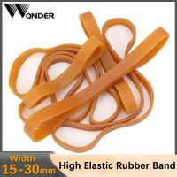 ☞ High Elastic Stretchable Sturdy Yellow Rubber Rings Rubber Elastic Bands Powerful Latex Rubber Band School Office Width 15-30mm