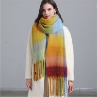 2023 NEW Women Plaid Scarf Luxury Cashmere Winter Warm Shawl Wrap Lady Long Tassel Pashmina Female Foulard Thick Blanket