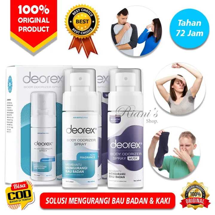 Deorex Body Odorizer Spray Original 60ml Obat Alami Aman Penghilang