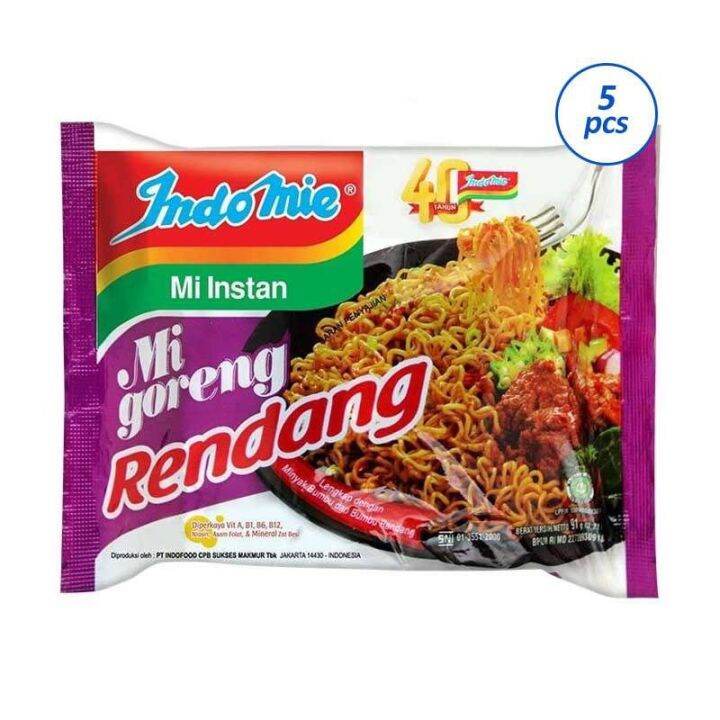 Indomie Goreng Rendang Mie Instan 91 gr [5 pcs/Banded] - RENDANG ...