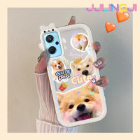 Jjlingji เคสสำหรับ Realme 9i OPPO A76 A36 A96เคส K10การ์ตูนสุนัขน่ารักแพตเตอร์สีสันสดใสน่ารักกล้องมอนสเตอร์น้อยนิ่มสำหรับเลนส์กันกระแทกแบบใสเคสมือถือความคิดสร้างสรรค์โปร่งใสเคสป้องกันซิลิโคนเรียบง่าย