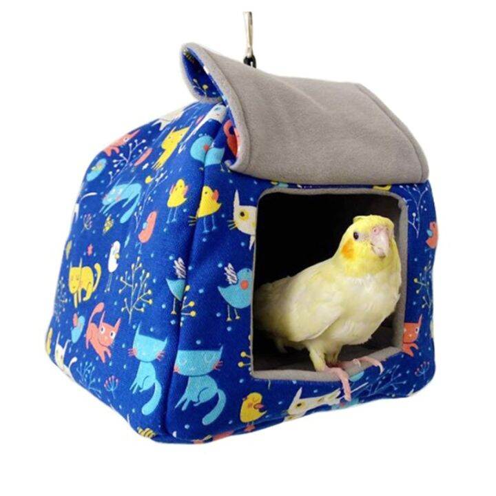 นกแขวนเปลญวนฤดูหนาว-warm-nest-plush-เต็นท์-hideout-snuggle-hut-sleep-สำหรับ-play-amp-rest-สำหรับ-parrot-hamster-2ขนาด