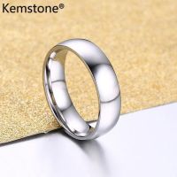 Kemstone 6MM Simple Stainless Steel Ring Women Men Rings Uni Jewelry