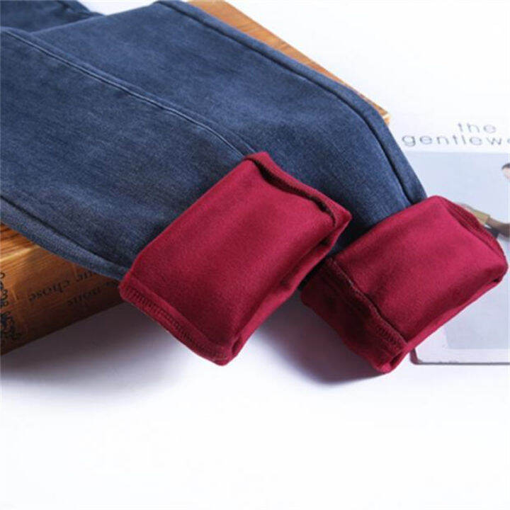 2021plus-size-thicken-winter-skinny-jeans-women-high-waist-denim-trousers-korean-fashion-slim-elastic-waist-pencil-pants-velvet-pant