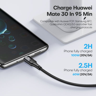 Hot 100W USB C ถึง Type C สาย PD Fast Charging Charger สายเคเบิลข้อมูลสำหรับ Samsung POCO Type-C USB C สาย3M