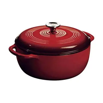 Lodge L8DOLKPLT Cast Iron Dutch Oven with Dual Handles, Pre-Seasoned,  5-Quart,Black