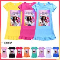 COD SDFGERGERTER 3-15Y Gabbys Dollhouse Girls Casual Dress Trend Cute Print Kids Homewear Pajamas Baby Trend Clothes Summer New