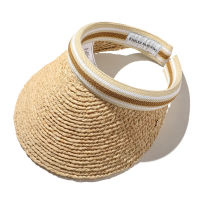 Fashion Womens Cap HELEN Designer Handmade Straw Weaving Raffia Sun Visors White Woman Hat Beach Panama New Travel Designer Caps