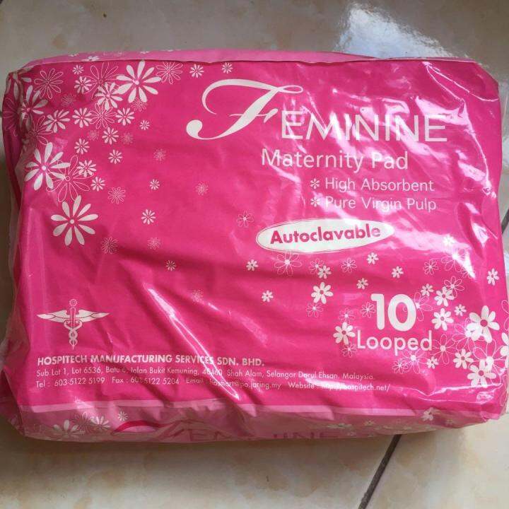 [[ MATERNITY ]] Feminine Maternity Pad Autoclavable with Loops 10's