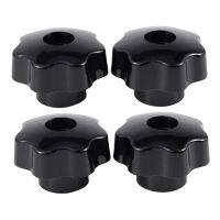 4 Pcs M10 Female Thread Nuts 50mm Plastic Star Head Clamping Knob Grip