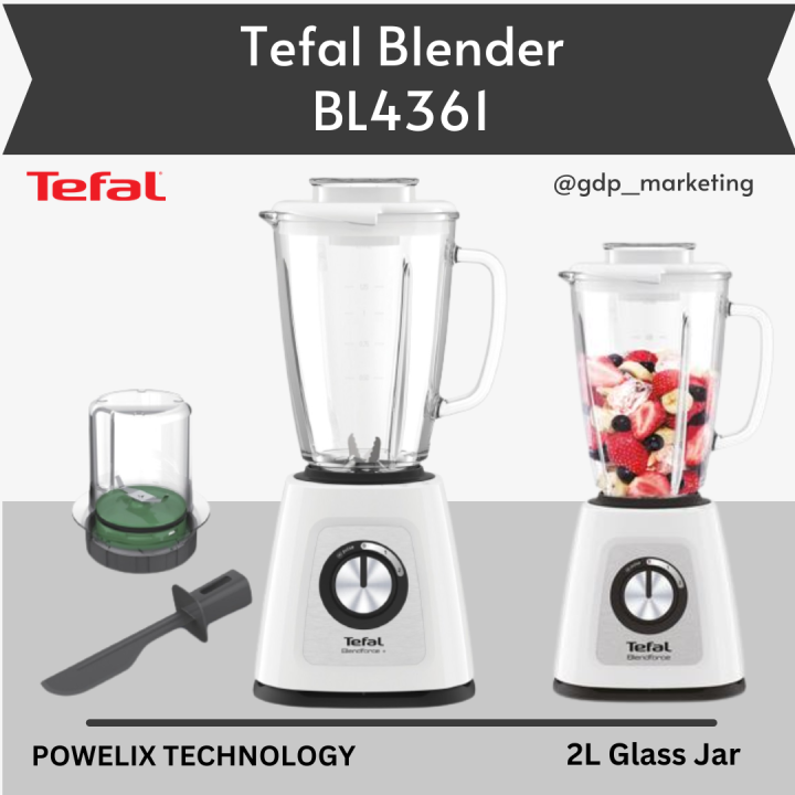 Tefal Blendforce 2 Blender BL4361 with 2L Glass Jar, Powelix Technology Lazada