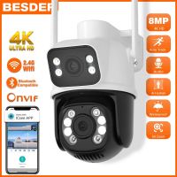 BESDER 8MP 4K กล้อง IP กลางแจ้ง WiFi PTZ เลนส์คู่จอ WiFi กล้องสองทางเสียงการติดตามอัตโนมัติการรักษาความปลอดภัยบ้านกล้องวงจรปิด