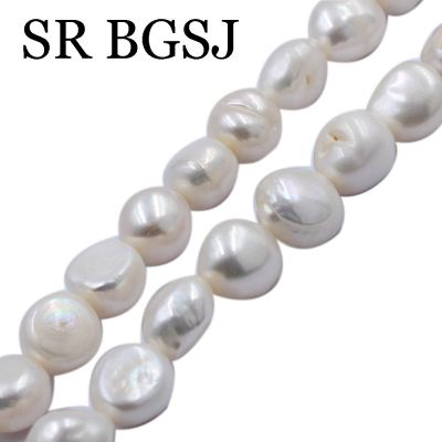 Free Shipping 12x14mm Irregular White Baroque Natural Freshwater Pearl Jewelry Findings DIY Beads 14"