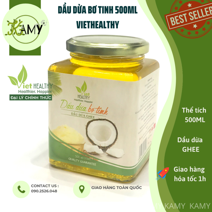 Dầu dừa GHEE Viet healthy, giàu vitamin A,D,K2,E, giúp thải độc, giàu