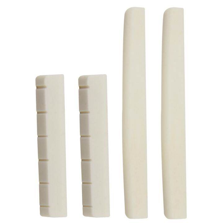 2-sets-of-4pcs-classical-guitar-slotted-saddles-nuts-bone-musical-instrument-parts-beige