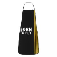 เกิดมาเพื่อบิน Captain Stripe Flying นักบินผ้ากันเปื้อนชายและหญิงผู้ใหญ่ Unisex Kitchen เชฟ Bib Tablier ทำอาหารและเบเกอรี่