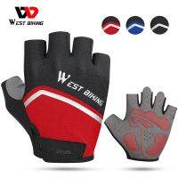 hotx【DT】 WEST BIKING Cycling Gloves Half Anti Shockproof Gel Men MTB Road