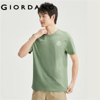 GIORDANO ผู้ชาย เสื้อยืดคอกลมแขนสั้นผ้าฝ้ายถักลายปักขนาดเล็ก Free Shipping 90093381