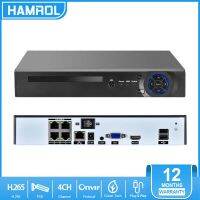 Hamrol 4K H.265 4ch POE NVR การรักษาความปลอดภัยสำหรับ 8MP 5MP 4MP 1080P กล้อง IP วิดีโอเฝ้าระวังระบบกล้องวงจรปิด P2P 48 โวลต์ 802.3af เครือข่ายบันทึกวิดีโอ