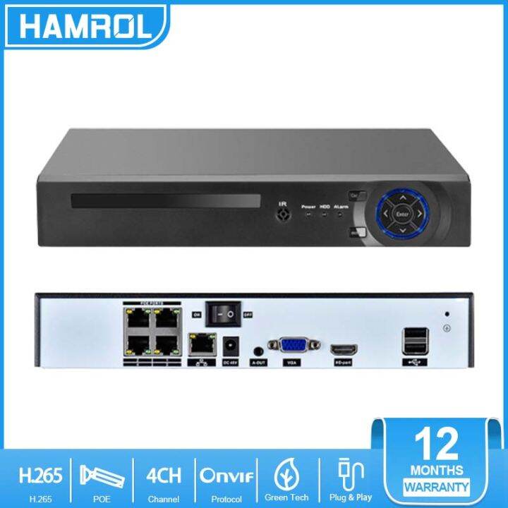 Hamrol 4K H.265 4ch POE NVR การรักษาความปลอดภัยสำหรับ 8MP 5MP 4MP 1080P ...