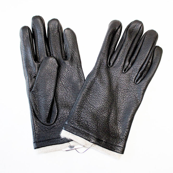 2021Motorcycle Riding Deerskin Gloves Mens Leather Thin Wool Lining 2021 New Velvet Lining Winter Warm Car Driving Gloves Arch