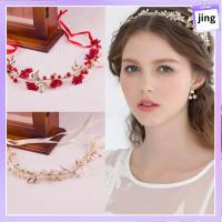 JING Girl Women Floral Garland Floral Hair Accessories Crown Headband Daisy Headwear Flower Hairband Crystal