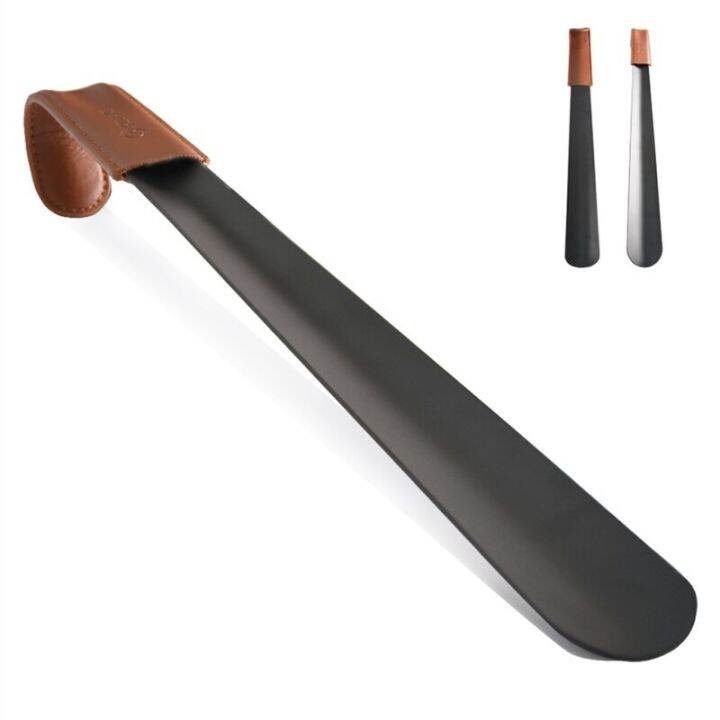 ZOMAKE Shoe Horn Long Handled Shoe Horn With Leather Strap Stainless