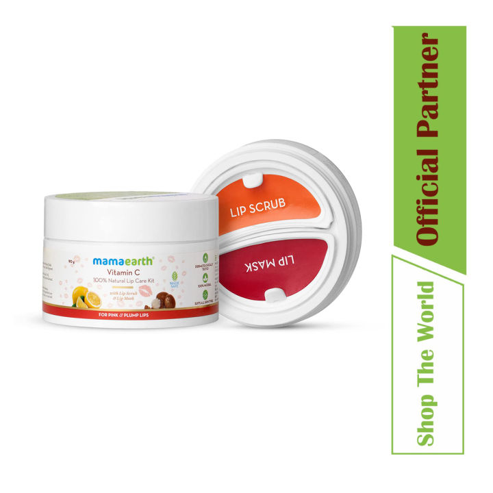 Mamaearth Vitamin C 100 Natural Lip Care Kit With Lip Scrub & Lip Mask 90 gm Lazada Singapore