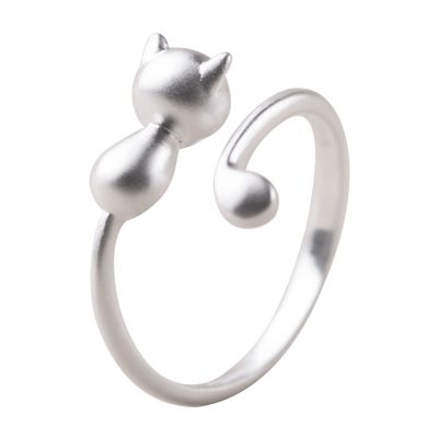 แหวนหางแมวน่ารักรูปสัตว์น่ารักสร้อยคอประดับแหวนปรับขนาดได้ปรับได้แหวนใส่นิ้ว Kado Ulang Tahun สำหรับผู้หญิงหญิงสาว