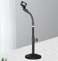 Black Iron Base Desktop Microphone Monopod Stands with Mic Holder