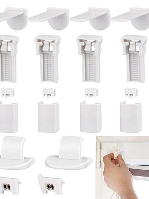 20pcs Pleated Blind Replacement Parts Sets Window Shade Mounting Bracket Non-Drilling Curtains Clamp Roller Blind Bracket