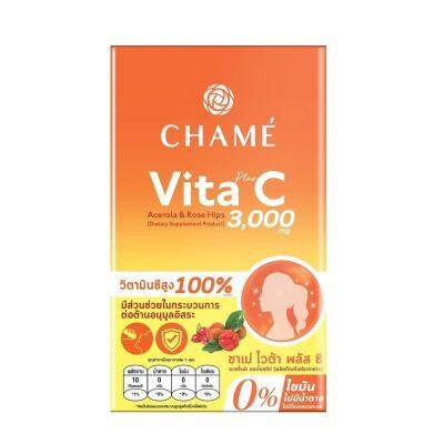 Chame Vita C 3000 mg. Acerola &amp; rose hips ชาเม่ ไวต้า พลัส ซี 1 กล่อง 6 ซอง 00289